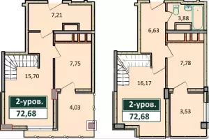 3-х комнатная квартира 72.68 ЖК «Агой парк»