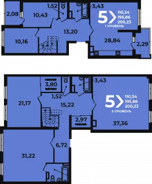 5-ти комнатная квартира 200.2 м² в ЖК «Аксиома»