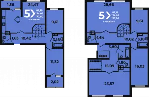 5-ти комнатная квартира 177.6 м² в ЖК «Аксиома»