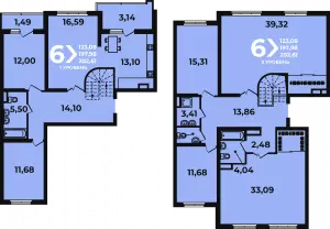 6-ти комнатная квартира 202.6 м² в ЖК «Аксиома»