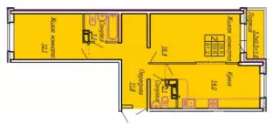 2-х комнатная квартира 61 ЖК «Акварели 3»