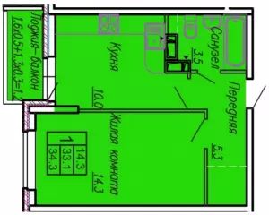 1-комнатная квартира