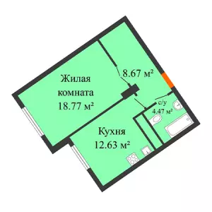 1-комнатная квартира