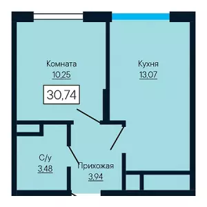 1-комнатная квартира 30.74 ЖК «Баланс»