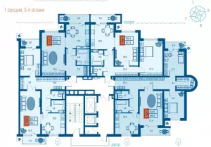 3-х комнатная квартира 84.5 м² в ЖК «Дом у озера»