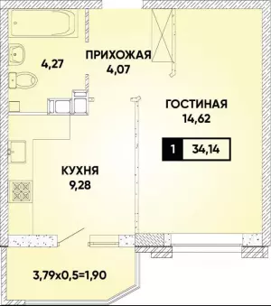 1-комнатная квартира