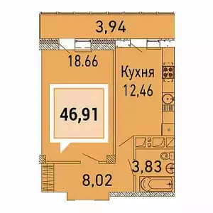 1-комнатная квартира