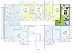 1-комнатная квартира 28.15 м² в ЖК «Квартал №6»