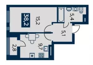 1-комнатная квартира 38 ЖК «Квартет»