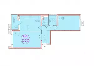 2-х комнатная квартира 61.2 ЖК «Лайм»