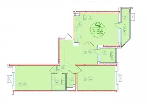 3-х комнатная квартира 73.6 ЖК «Лайм»