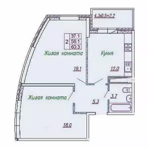 2-х комнатная квартира