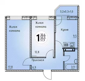 2-х комнатная квартира