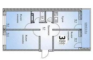 3-х комнатная квартира