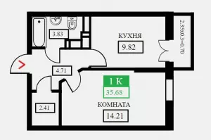 1-комнатная квартира