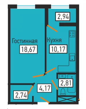 1-комнатная квартира