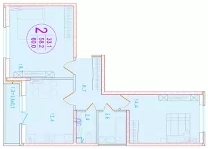 2-х комнатная квартира