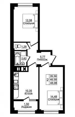 2-х комнатная квартира