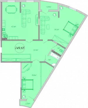 4-х комнатная квартира 149.65 м² в ЖК «Радонеж»