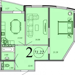 2-х комнатная квартира