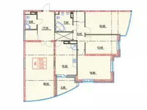 4-х комнатная квартира 136.1 м² в ЖК «Ривьера»