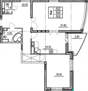 2-х комнатная квартира