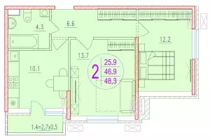 2-х комнатная квартира