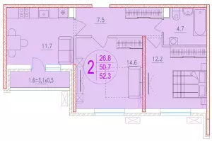 2-х комнатная квартира