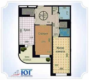 2-х комнатная квартира 66.12 м² в ЖК «Талисман»