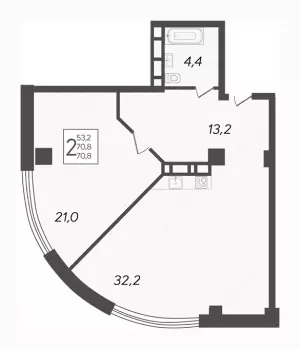 1-комнатная квартира 70.8 ЖК «The Grand Palace»