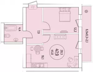 2-х комнатная квартира