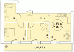 2-х комнатная квартира