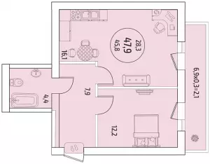 2-х комнатная квартира