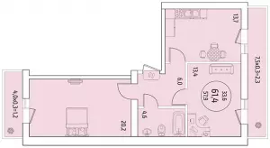 2-х комнатная квартира 61.4 ЖК «ВиноградЪ»