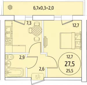 1-комнатная квартира