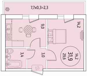 1-комнатная квартира