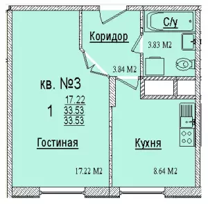 1-комнатная квартира